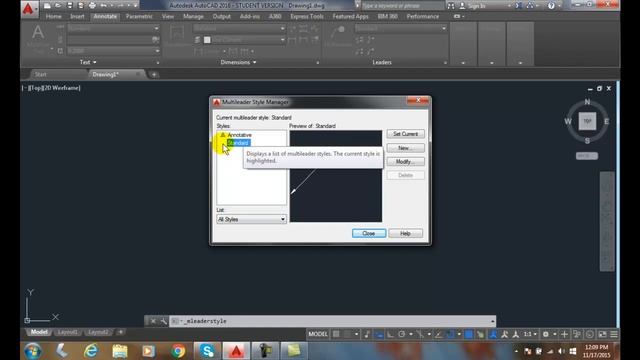 AutoCAD I 18-11 Multileader Style Manager смотреть онлайн