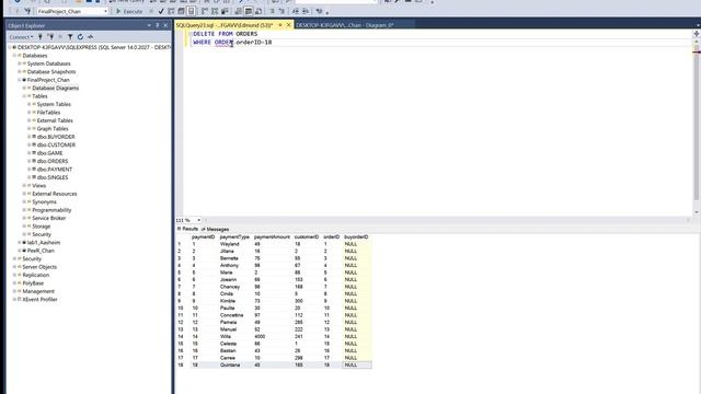 ON CASCADE DELETE ORDER/PAYMENT смотреть онлайн
