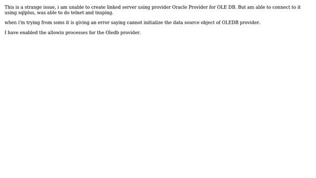 Databases: Linked Server Creation Error смотреть онлайн