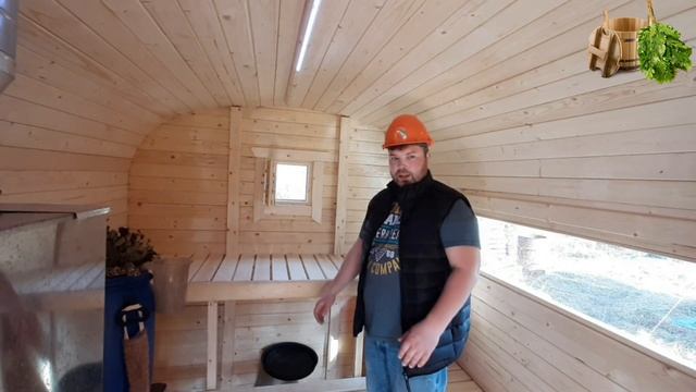 Что видно в окно? Панорама в ПАРНОЙ. Баня-бочка квадро в Санкт-Петербурге и Ленинградской области смотреть онлайн