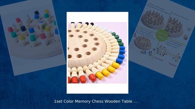 1set Color Memory Chess Wooden Table Game Brain Logic Training Family Interactive Fun Puzzle Game..