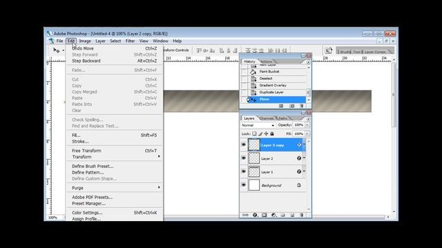Меню для сайта в гранжевом стиле в фотошопе