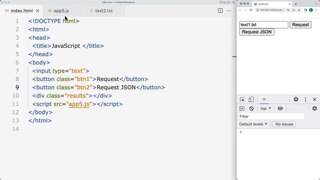 JavaScript Fetch Request Explore making a request to text and JSON files with Code смотреть онлайн