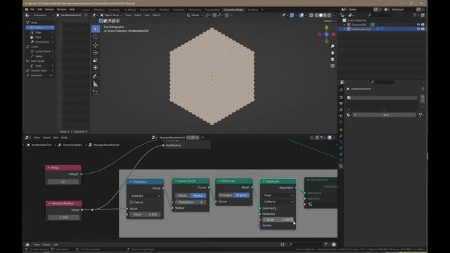 Hexagonal HexGrid (Honeycomb/Radial) generator with Geometry Nodes in Blender 3.1+ смотреть онлайн
