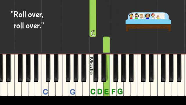 Ten in a Bed easy piano tutorial + sing along смотреть онлайн