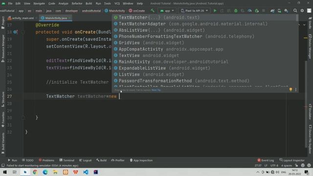EditText to TextView Using TextWatcher| Android Development| Android Studio| AtrixDev смотреть онлайн