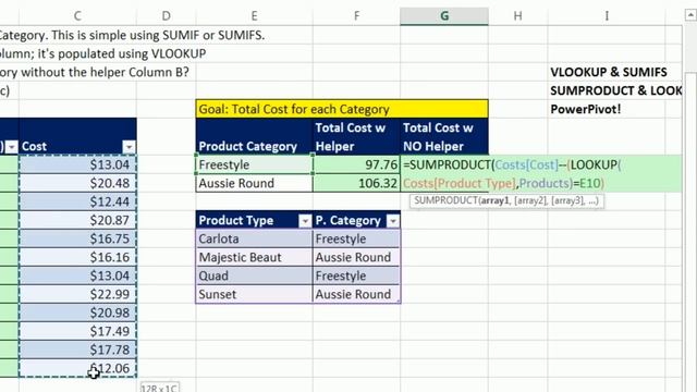 Excel Magic Trick 1149: Dynamically Sum by Category without VLOOKUP Helper Column (2 methods) смотреть онлайн