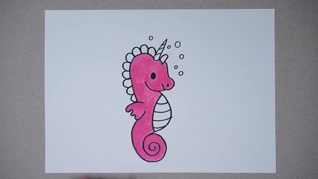 МОРСКОЙ КОНЕК / рисуем вместе, раскраска для детей смотреть онлайн