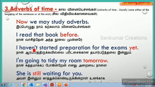Adverbs | Easy sentences for daily usage | Spoken English through Tamil | Senkumar Creations смотреть онлайн