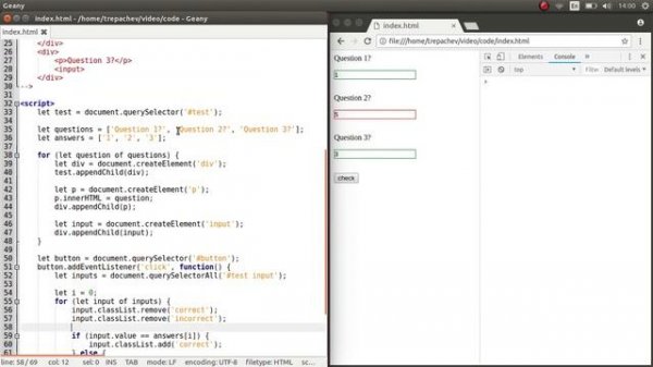 Создание тестов с вопросами и ответами на JavaScript