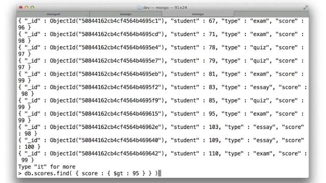 m101 14 querying using $gt and $lt смотреть онлайн