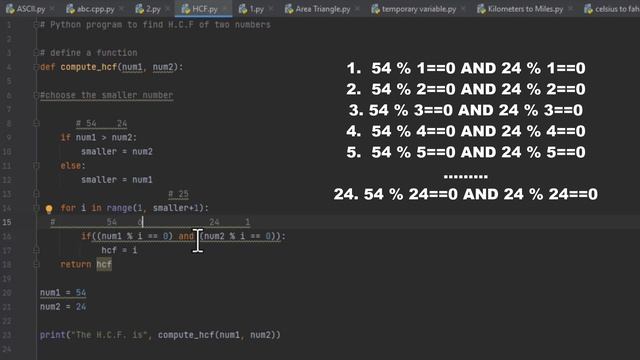 H.C.F and L.C.M Program in Python смотреть онлайн