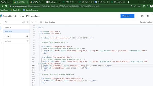Apps Script - Web App Form #17: Email Validation Part 1 смотреть онлайн