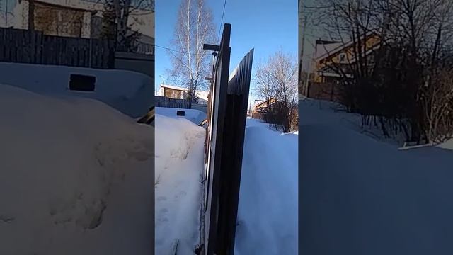 Откатные ворота , механизм Якселя использования зимой . смотреть онлайн