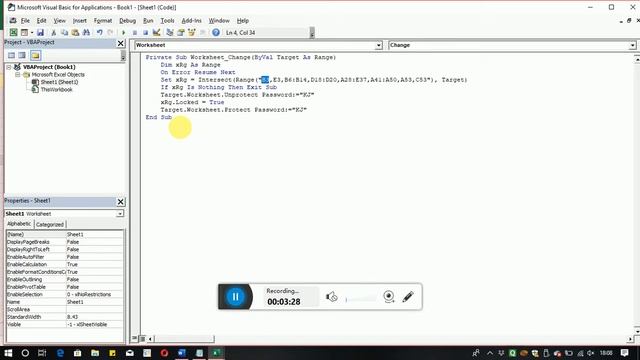 How to protect data once entered using Excel VBA смотреть онлайн