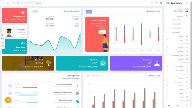 RTL Bootstrap 4 Admin Templates - WebkitX смотреть онлайн