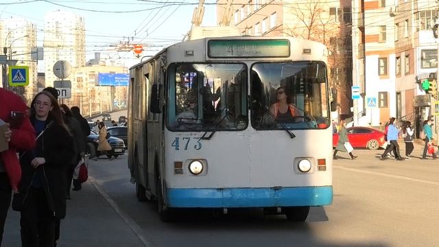 Троллейбус Екатеринбурга ЗиУ-682В [В00] борт. №473 маршрут №4 на остановке "Луначарского" смотреть онлайн