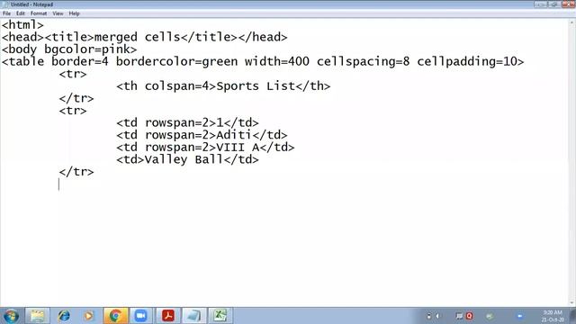 Merged Cells in HTML Tables смотреть онлайн