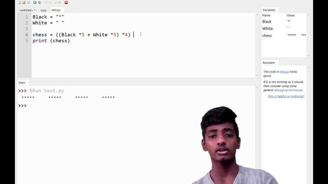 Python Program to print chessboard - One line Program from our student смотреть онлайн