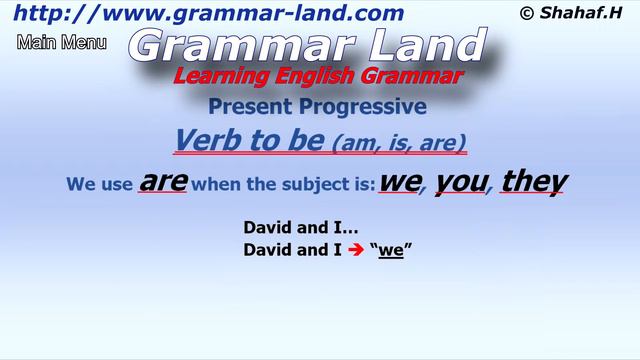 Learning English Grammar: Present Progressive tense - am, is, are смотреть онлайн