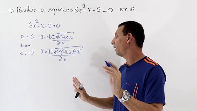 Como resolver a equação do 2º grau 6x² - x - 2 = 0 em IR. Matemática básica #basic_mathematics смотреть онлайн