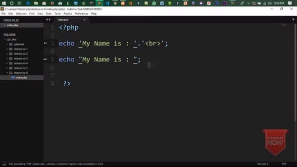 PHP Procedural & MySQLi Part 06 :  String Data Type in Detail in Hindi Urdu