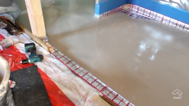 Стяжка под уклон с теплым полом + бонус: наливные полы. Каркасная баня своими руками - 9. смотреть онлайн