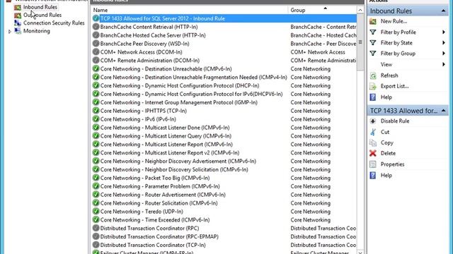 82-Enable Inbound and Outbound Rules To Open TCP Port 1433 For SQL Server 2012 instances смотреть онлайн