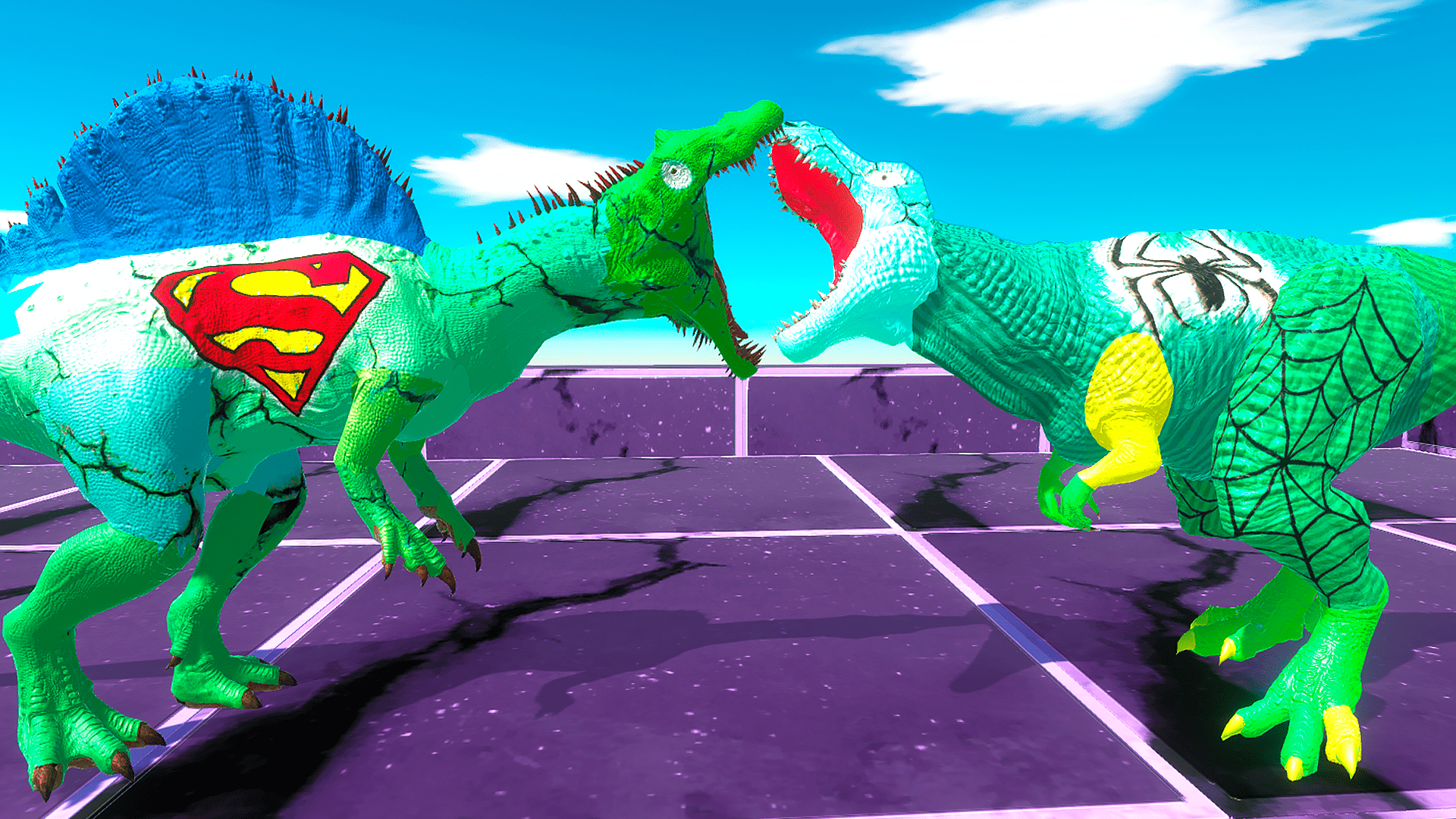 Динозавр супергерой проходит полосу препятствий - Animal Revolt Battle Simulator смотреть онлайн