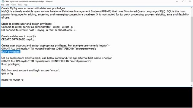 Create MySql user account with database priviledges смотреть онлайн