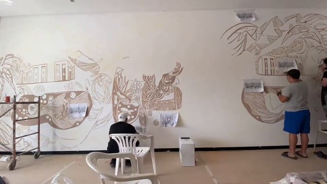 MURAL PAINTING USING PROJECTOR