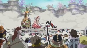 Луффи против 50000 рыболюдей. Луффи использует королевскую волю.  Ван Пис / One Piece