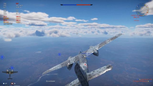 War Thunder [AIR 4.3 RB] Ta 154 - ALONE Vs P47 + P51 (DOUBLE KILL) смотреть онлайн