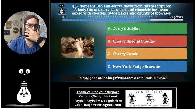 Baig of Tricks General Knowledge Trivia 8/13/20 смотреть онлайн