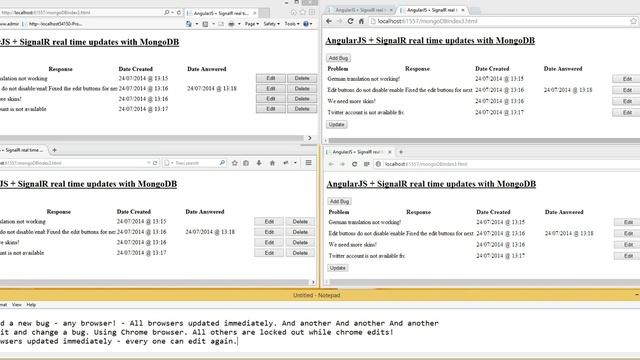 AngularJS + SignalR real time updates with MongoDB смотреть онлайн