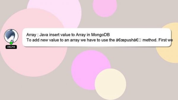Array : Java insert value to Array in MongoDB