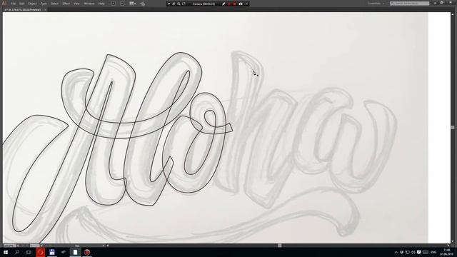 Aloha. Рисование и векторизация леттеринга в Adobe Illustrator смотреть онлайн