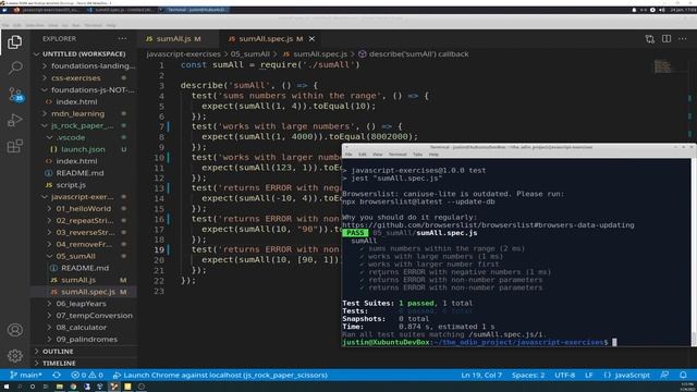 The Odin Project VLOG | Day 47 CODING For BEGINNERS | Foundations JavaScript "sumAll" Exercise смотреть онлайн
