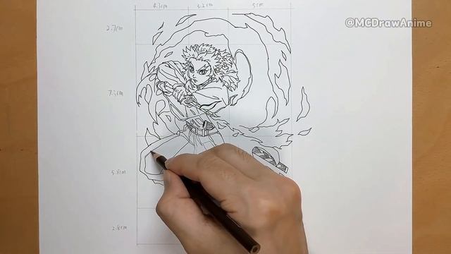 How to draw Rengoku Kyojuro from Demon Slayer Kimetsu no Yaiba | Kyojuro Rengoku | draw anime смотреть онлайн