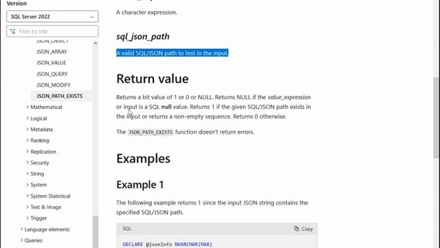 JSON support in SQL Server 2022 смотреть онлайн