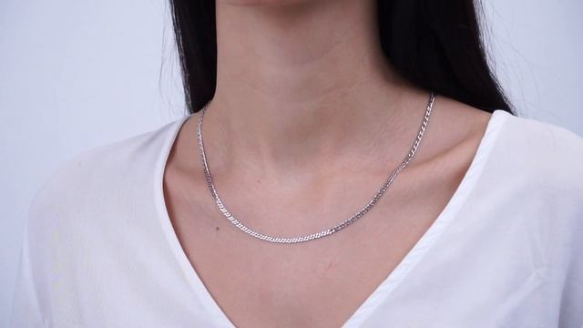 Цепочка "Ромб двойной" из серебра 925 пробы покрытая родием. смотреть онлайн