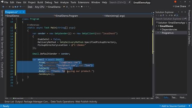 Sending Email in C# using FluentEmail смотреть онлайн