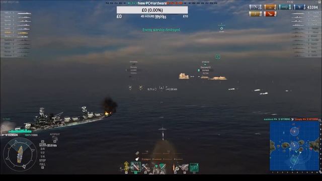 World Of Warships : My Best Destroyer Game USN Clemsom PC Gameplay 2017 смотреть онлайн