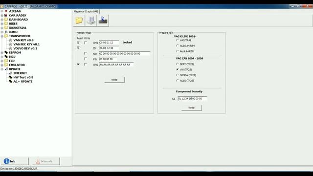 Carprog 8.21 -prepar Transponder