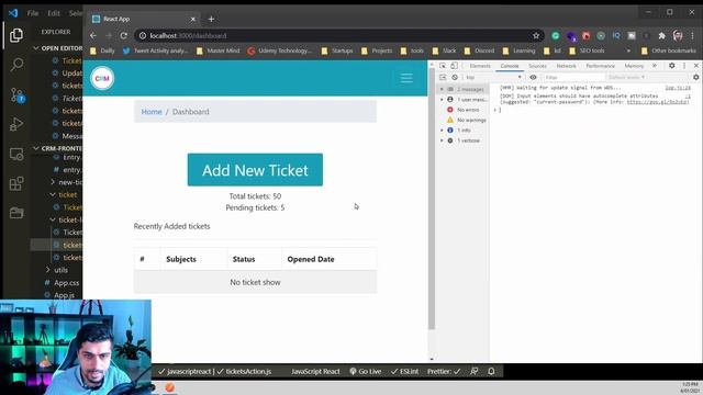 Connect ReactJs With Node REST API + Redux Toolkit [2021] - #18 Build MERN Stack CRM System смотреть онлайн