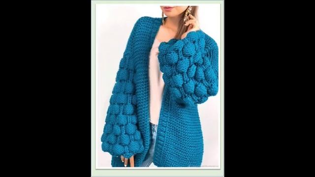 Кардиган спицами  узором МАЛИНКИ,