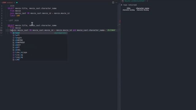 PostgreSQL JOIN / LEFT JOIN / RIGHT JOIN смотреть онлайн