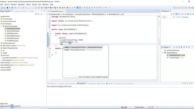 Rest-Assured : How to perform DELETE Method in RestAssured : Tutorial 20 смотреть онлайн