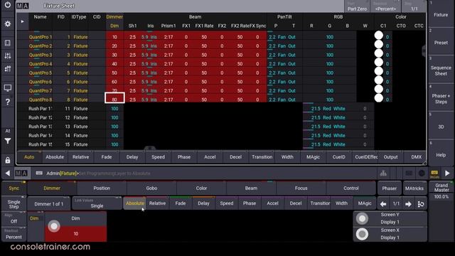 16: Programming In The Fixture Sheet |grandMA3 For GrandMA2 Programmers Consoletrainer Tutorial 202