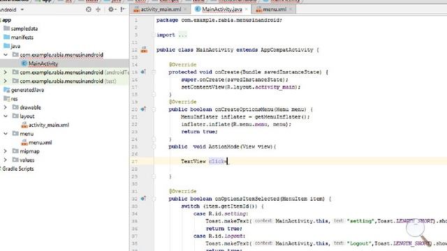 Option menu in android studio in urdu/hindi | context menu | pop up menu смотреть онлайн